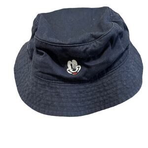 DISNEY Parks Mickey Mouse Winking Navy Blue Solid Bucket Sun Hat UNISEX